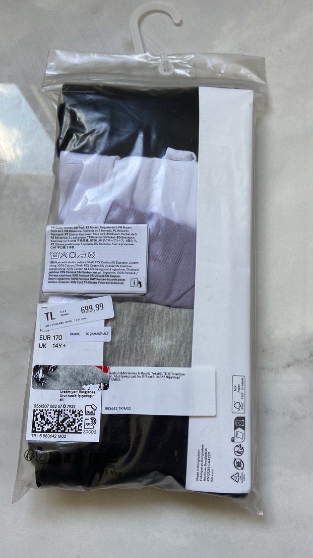 5li pamuklu kız boxer (H&M marka) - Görsel 4
