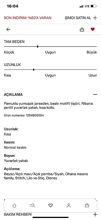 8 Yaş Beden Baskılı tişört Lilo&Stitch