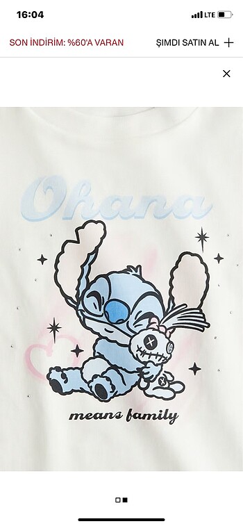 H&M Baskılı tişört Lilo&Stitch