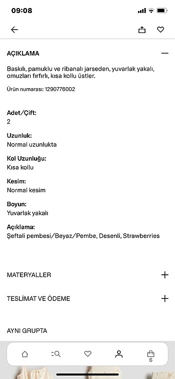 6 Yaş Beden 2?li fırfırlı ve pamuklu üst 6-8 yaş #çilek