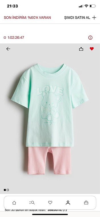 2 parçalı baskılı set (6-7 yaş, yeni ve etiketli, marka H&M) #te