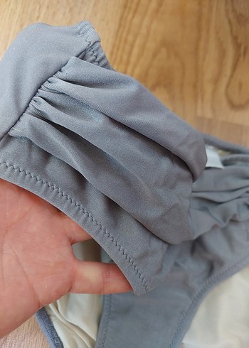 40 Beden mavi Renk Gri Bohem Midi Bikini Altı
