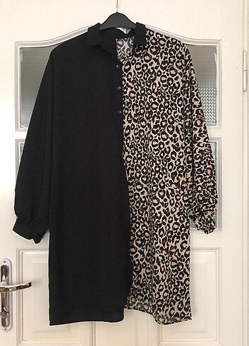 Yarasa kolu Leopar lı görmek tunik - Görsel 2