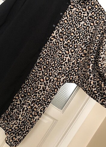 Yarasa kolu Leopar lı görmek tunik - Görsel 13
