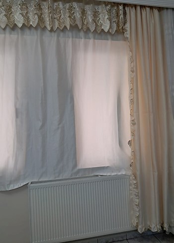 İşlemeli Parlak krem Çift Kişilik Yatak Örtüsü - Görsel 14