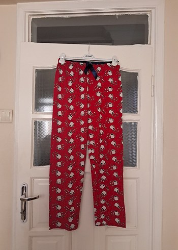 Kırmızı Kadın Pijama Altı L bdn - Görsel 2