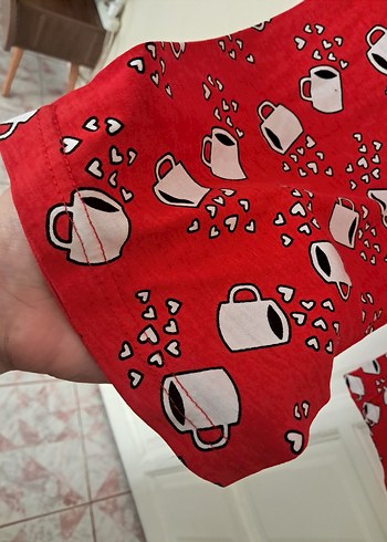 Kırmızı Kadın Pijama Altı L bdn - Görsel 6