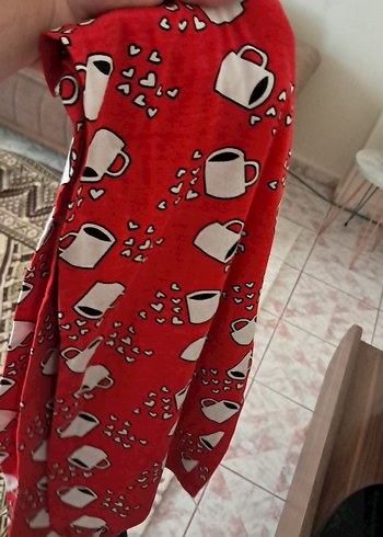 Kırmızı Kadın Pijama Altı L bdn - Görsel 3