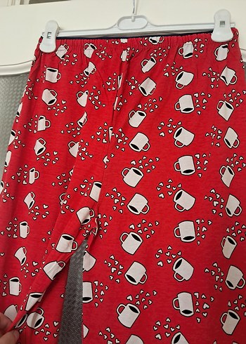 Kırmızı Kadın Pijama Altı L bdn - Görsel 7