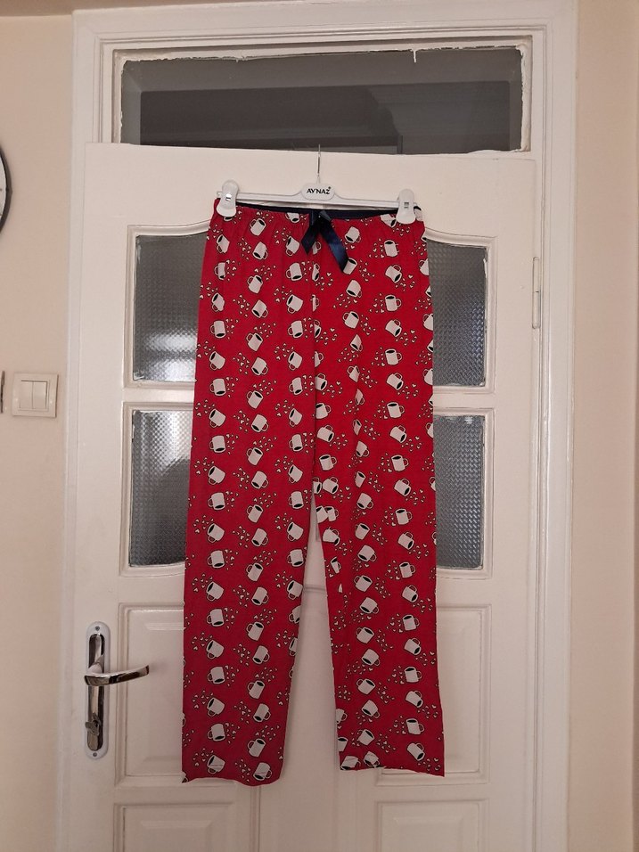 Kırmızı Kadın Pijama Altı L bdn - Görsel 2