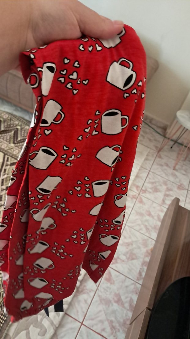 Kırmızı Kadın Pijama Altı L bdn - Görsel 3