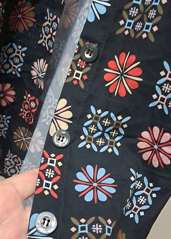 Düğmeli Çok Renkli Uzun Kollu Kadın Gömlek xl bdn - Görsel 8