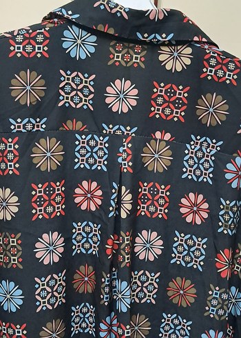 Düğmeli Çok Renkli Uzun Kollu Kadın Gömlek xl bdn - Görsel 11