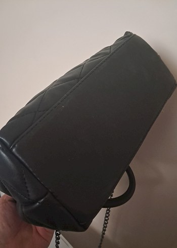 Zincir Detaylı Siyah Deri Kadın Çanta - Görsel 9