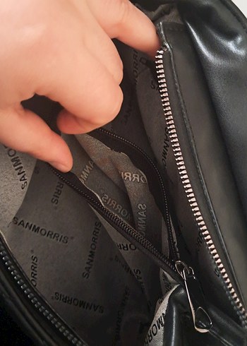 Zincir Detaylı Siyah Deri Kadın Çanta - Görsel 6