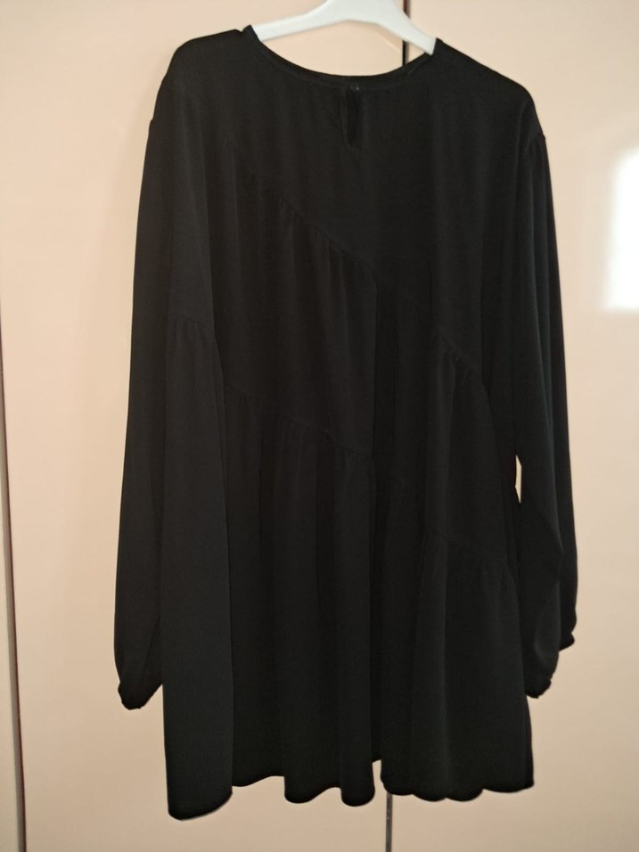 Medine ipeği kumaştan uzun bol kesim tunik - Görsel 4