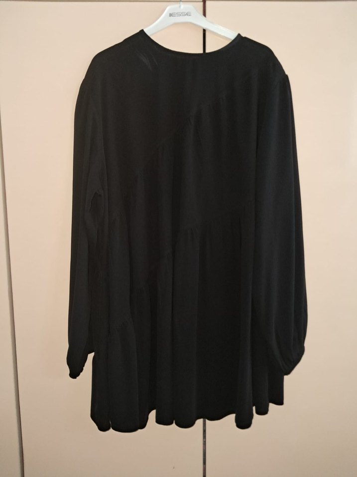 Medine ipeği kumaştan uzun bol kesim tunik - Görsel 2