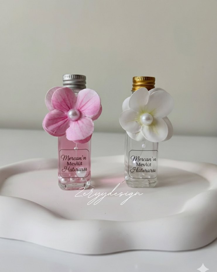 Pembe Çiçekli Hediyelik Kese - Görsel 3