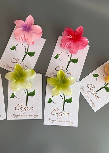 Pastel Renkli lotus Çiçekli toka Hediyeleri - Görsel 5