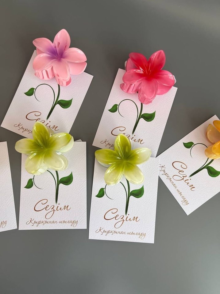 Pastel Renkli lotus Çiçekli toka Hediyeleri - Görsel 5