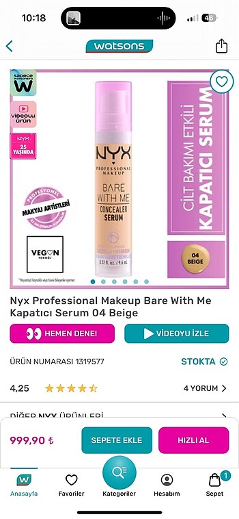 Beden NYX Bare With Me Kapatıcı