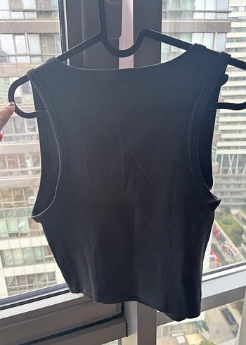 Bershka Antrasit Rengi Kalın Askılı Crop Atlet - Görsel 3