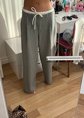 Zara Gri Midi Kadın Pantolon - Görsel 2