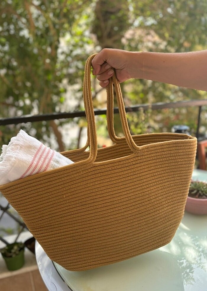 Hasır plaj cantasi sıfır ürün  - Görsel 2