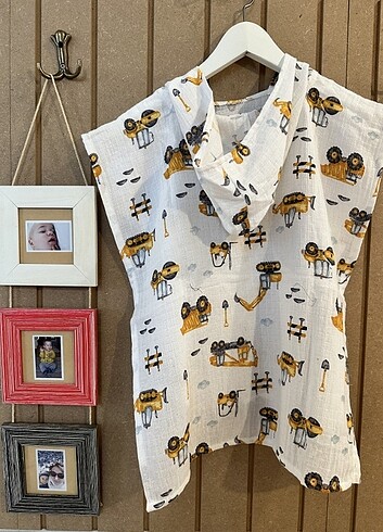 İş makineleri Muslin panco 1-4 yaş - Görsel 4