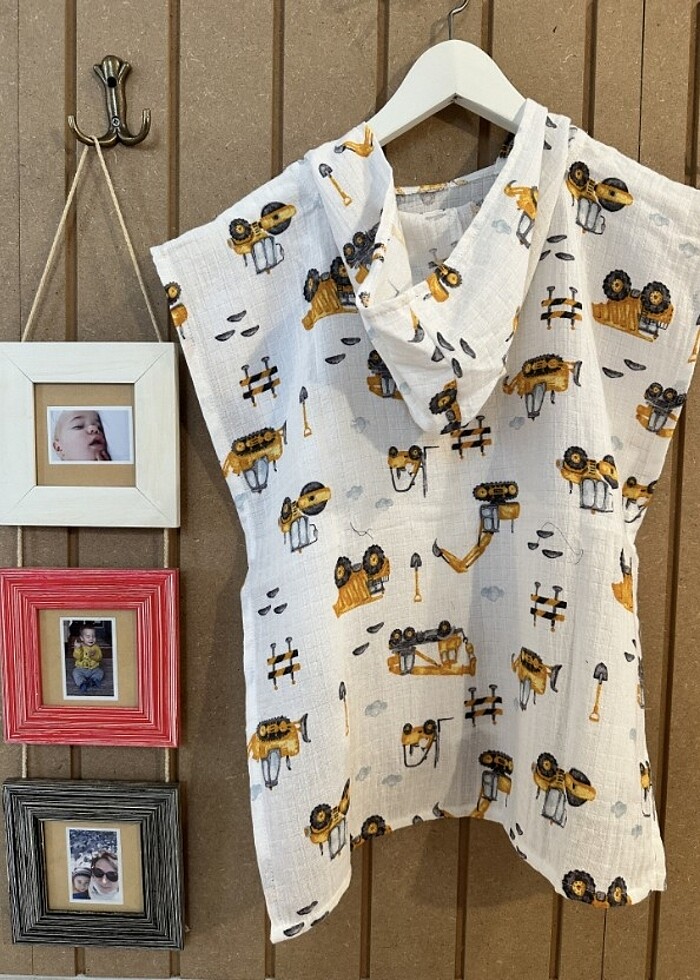 İş makineleri Muslin panco 1-4 yaş - Görsel 4