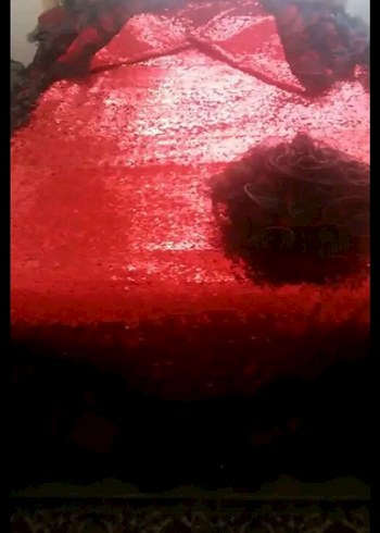 Koyu Kırmızı Soyut Desenli yatak Örtüsü - Görsel 3