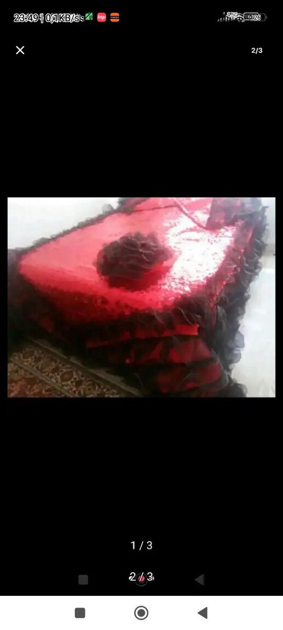 Koyu Kırmızı Soyut Desenli yatak Örtüsü - Görsel 2