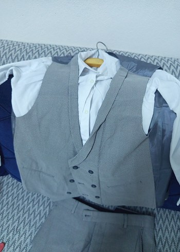 Gri Erkek Takım Elbise, Normal Kesim, Düğmeli - Görsel 4