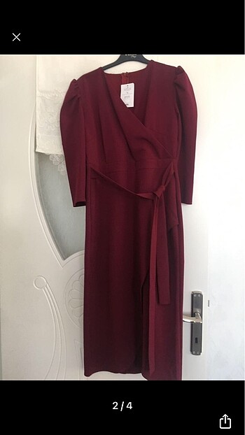 42 Beden bordo Renk Elbise