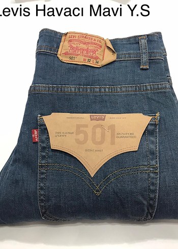 Levis 501 Mavi Denim Erkek Kot Pantolon L34 W34