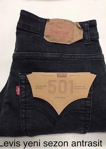 Levis Levi S 501 Antrasit Denim Jean 34 Beden