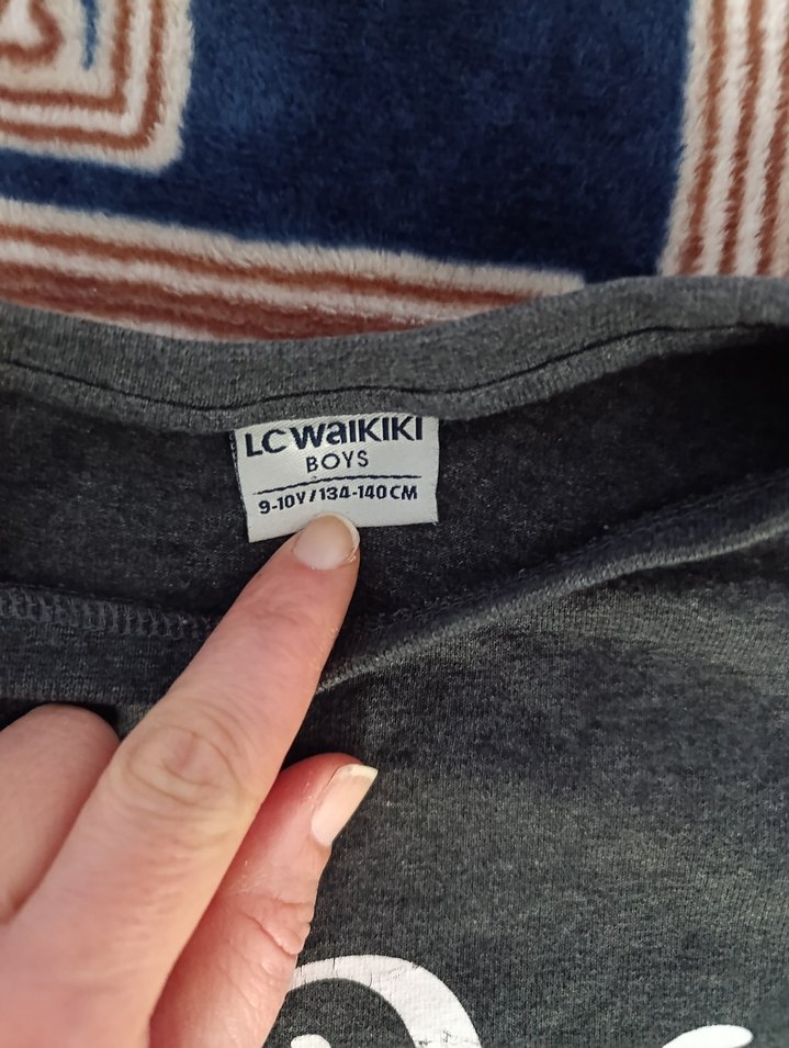 Gri Baskılı Uzun Kollu Kadın Sweatshirt - Görsel 2