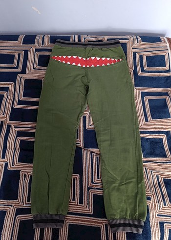 Erkek Çocuk Yeşil Rahat Kesim Eşofman Altı - Görsel 2