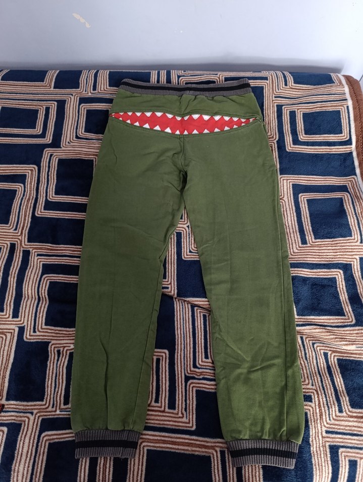 Erkek Çocuk Yeşil Rahat Kesim Eşofman Altı - Görsel 2