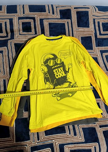 Sarı Kapüşonsuz Erkek Sweatshirt - Görsel 3