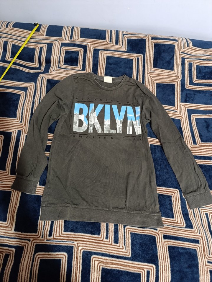 Sarı Kapüşonsuz Erkek Sweatshirt - Görsel 5