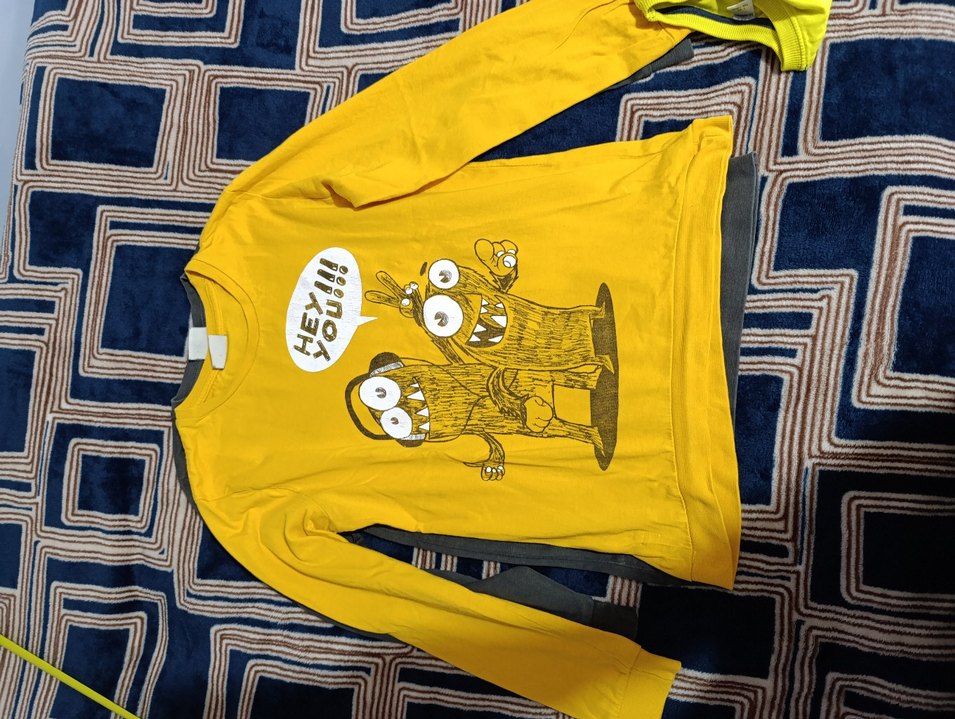 Sarı Kapüşonsuz Erkek Sweatshirt - Görsel 4