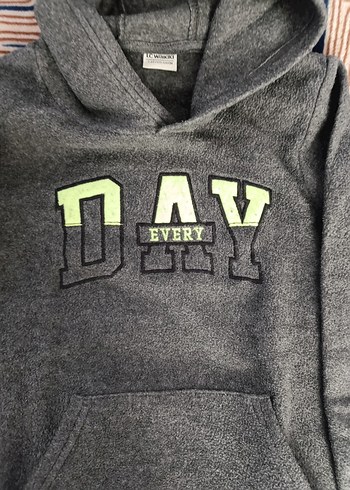 Kapüşonlu Gri Erkek Çocuk Sweatshirt - Görsel 2