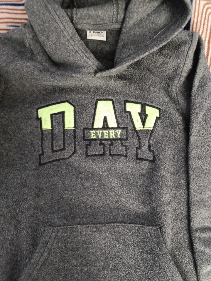 Kapüşonlu Gri Erkek Çocuk Sweatshirt - Görsel 2