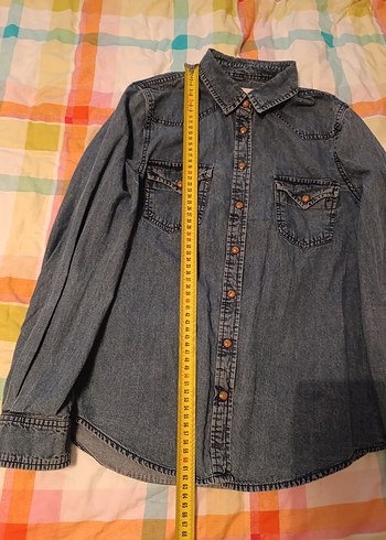 Kadın Lacivert Denim Gömlek - Görsel 6