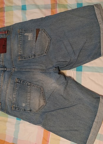 Erkek Açık Mavi Bağcıklı Denim Şort - Görsel 2