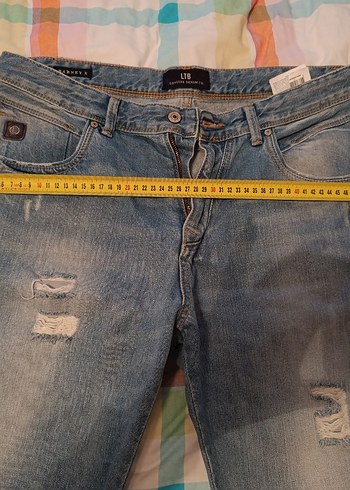 Erkek Açık Mavi Bağcıklı Denim Şort - Görsel 6