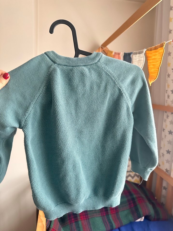 Mavi Erkek Çocuk Örgü Kazak - Görsel 2