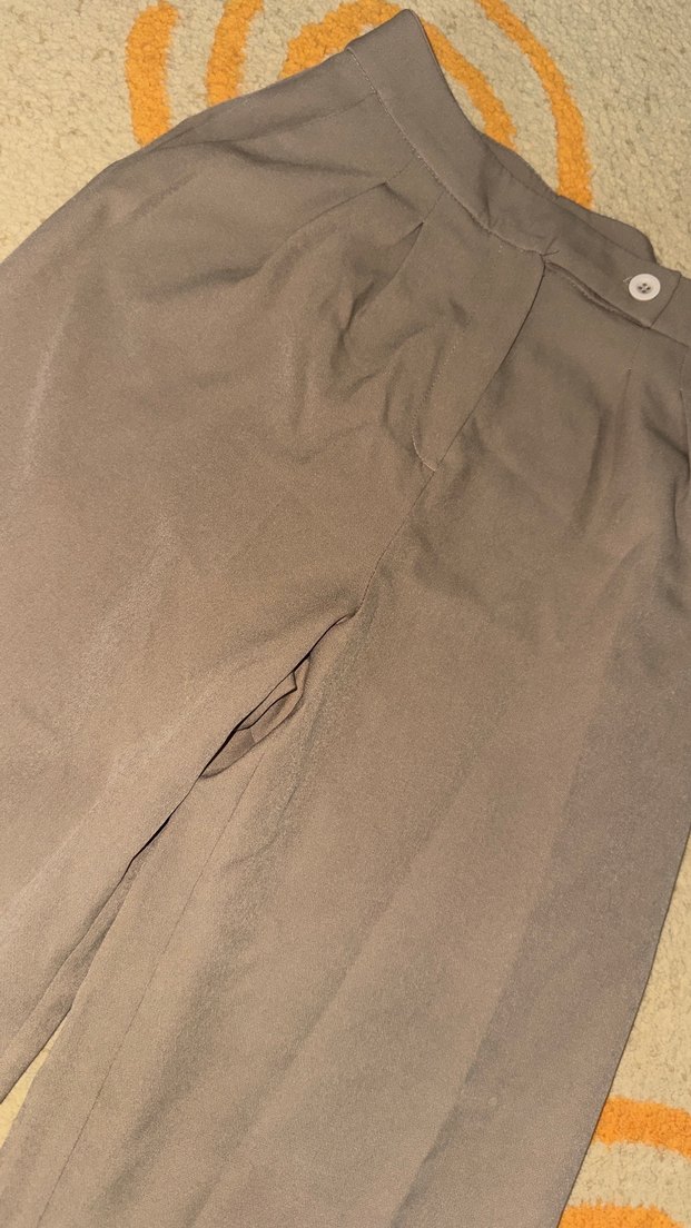 Bej Kadın Bol Kesim Kumaş Pantolon - Görsel 2