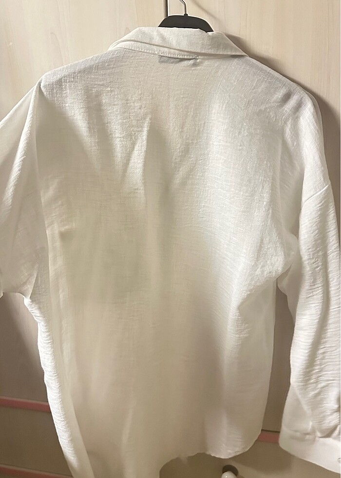 Beyaz keten gömlek ???? - Görsel 3
